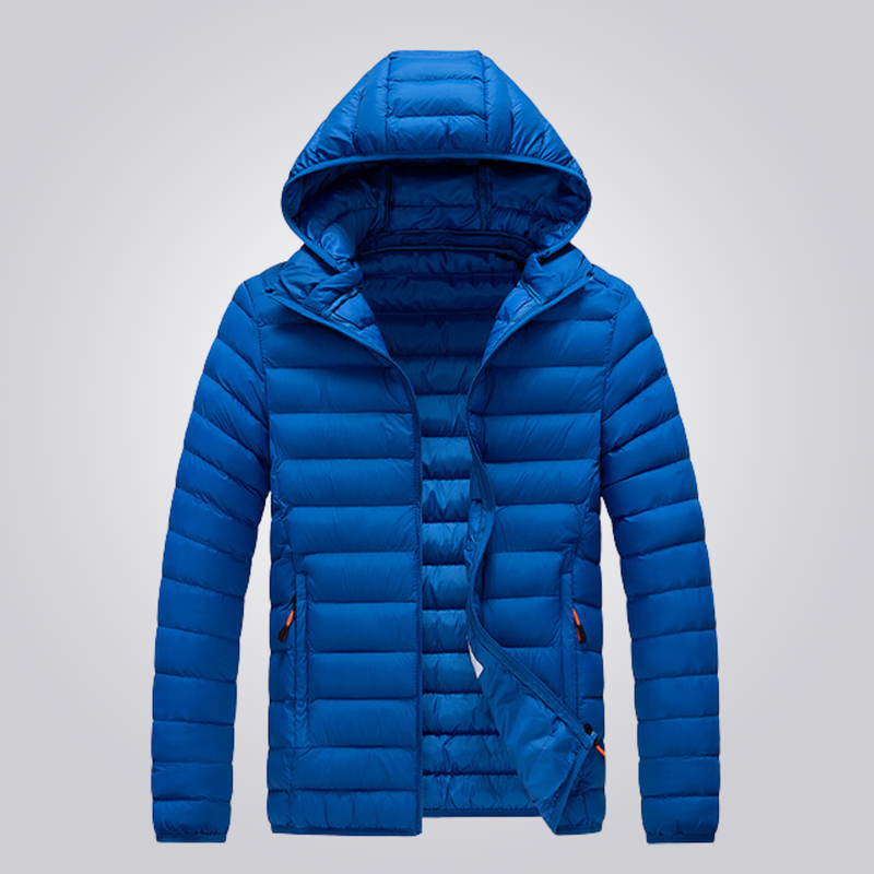 Masculino Jaqueta Puffer Acolchoada Com Capuz Removível