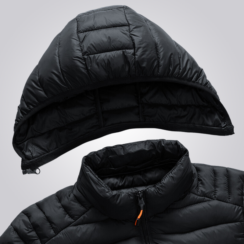 Masculino Jaqueta Puffer Acolchoada Com Capuz Removível