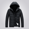 Masculino Jaqueta Puffer Acolchoada Com Capuz Removível