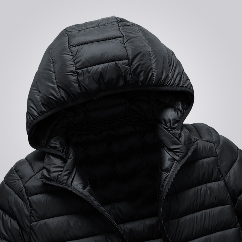 Masculino Jaqueta Puffer Acolchoada Com Capuz Removível