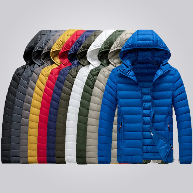 Masculino Jaqueta Puffer Acolchoada Com Capuz Removível