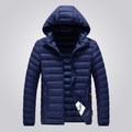 Masculino Jaqueta Puffer Acolchoada Com Capuz Removível