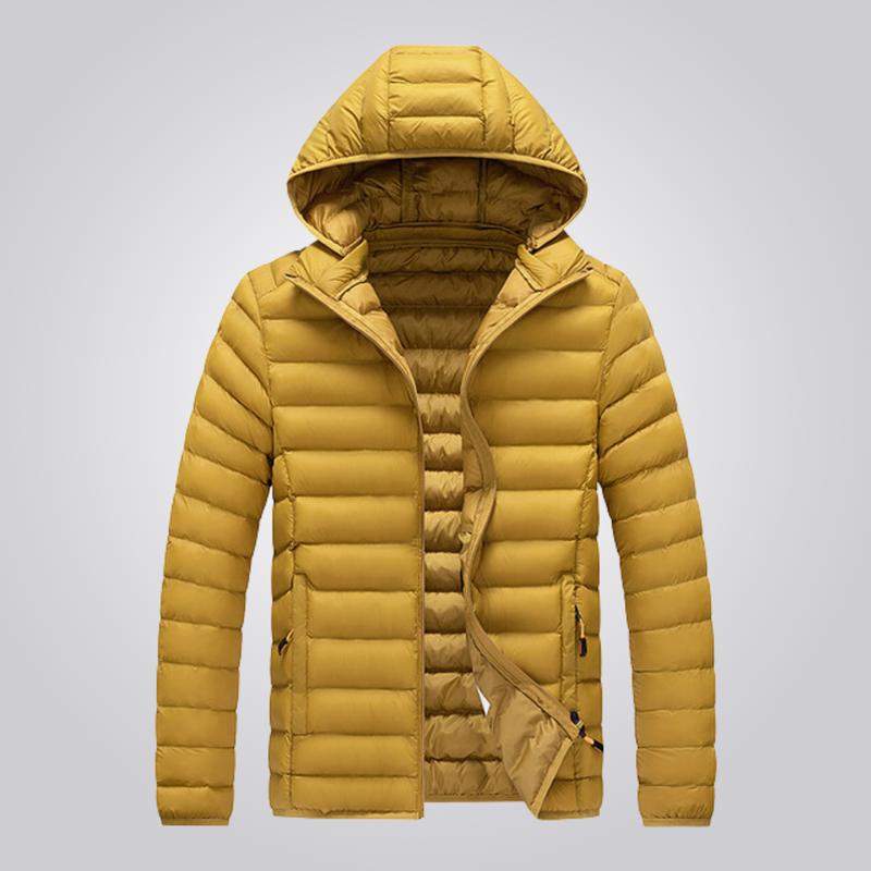 Masculino Jaqueta Puffer Acolchoada Com Capuz Removível