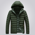 Masculino Jaqueta Puffer Acolchoada Com Capuz Removível