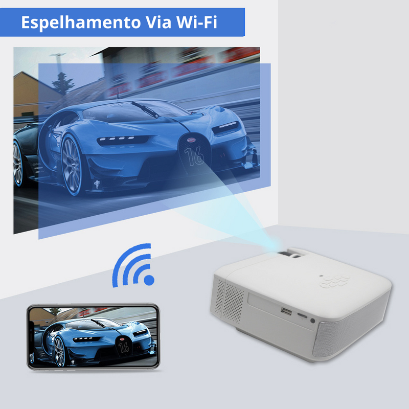 Projetor Multimídia LED HD D40W Com Função Smart Screen