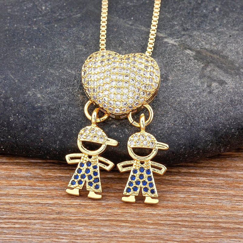 Colar Amor de Mãe - Banhado a Ouro 18k + Zircônias Coloridas - Líder Vendas