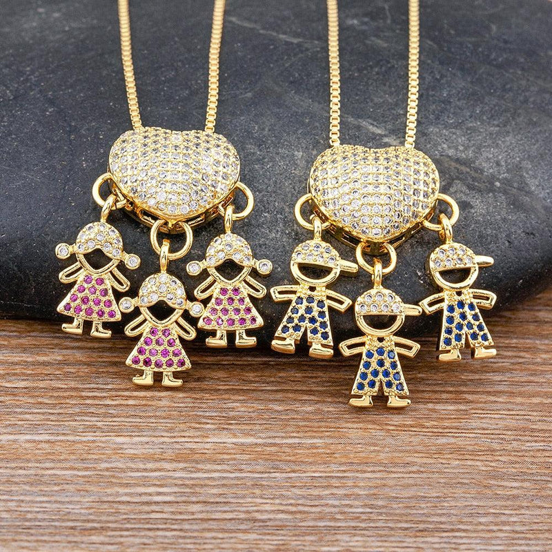 Colar Amor de Mãe - Banhado a Ouro 18k + Zircônias Coloridas - Líder Vendas