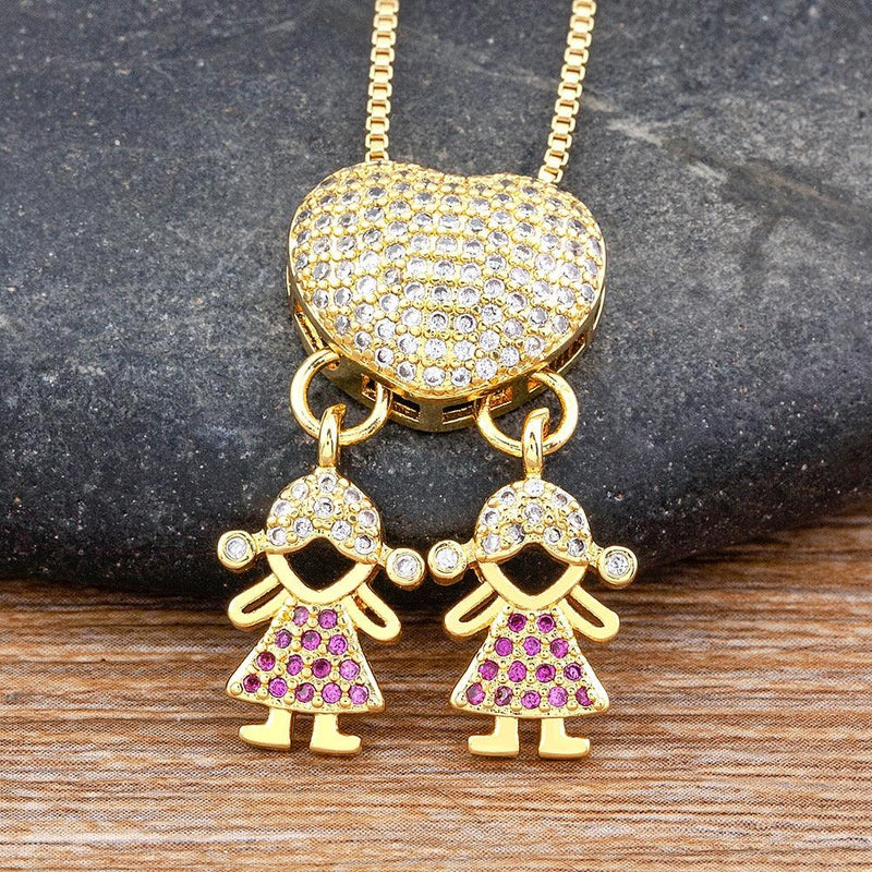 Colar Amor de Mãe - Banhado a Ouro 18k + Zircônias Coloridas - Líder Vendas