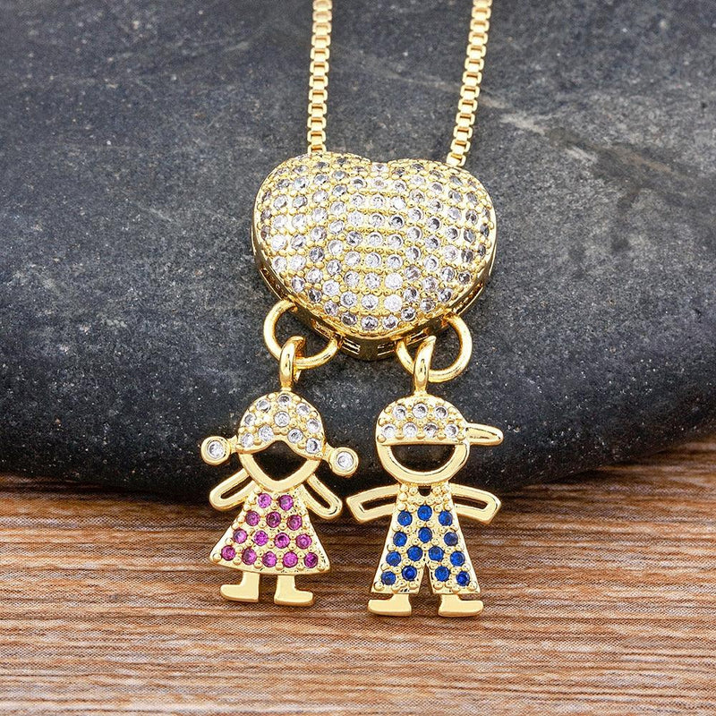 Colar Amor de Mãe - Banhado a Ouro 18k + Zircônias Coloridas - Líder Vendas