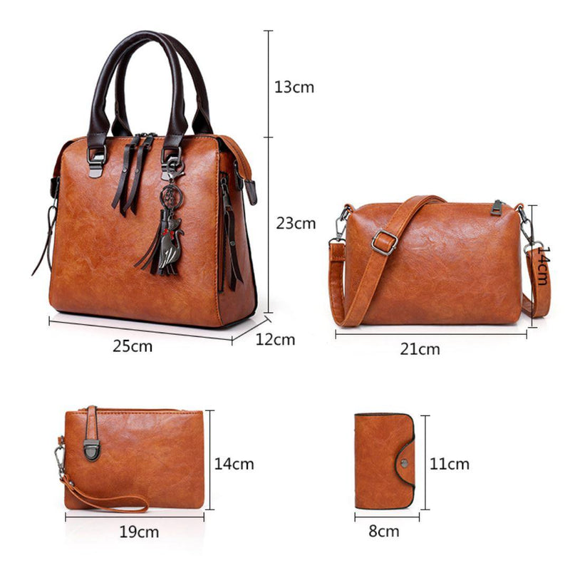 Bolsa Feminina de Couro - Compre 1 Leve 4 - Líder Vendas