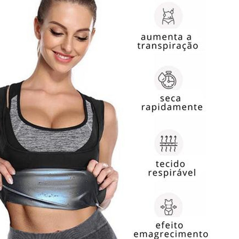 Colete Camiseta Regata Redutor de Medidas Para Mulheres Emagrecimento