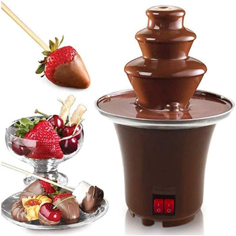 Mini Fonte Elétrica Cascata Fondue Cachoeira de Chocolate Buffet Cafeteira 110v