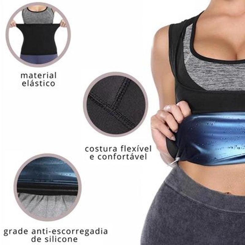 Colete Camiseta Regata Redutor de Medidas Para Mulheres Emagrecimento